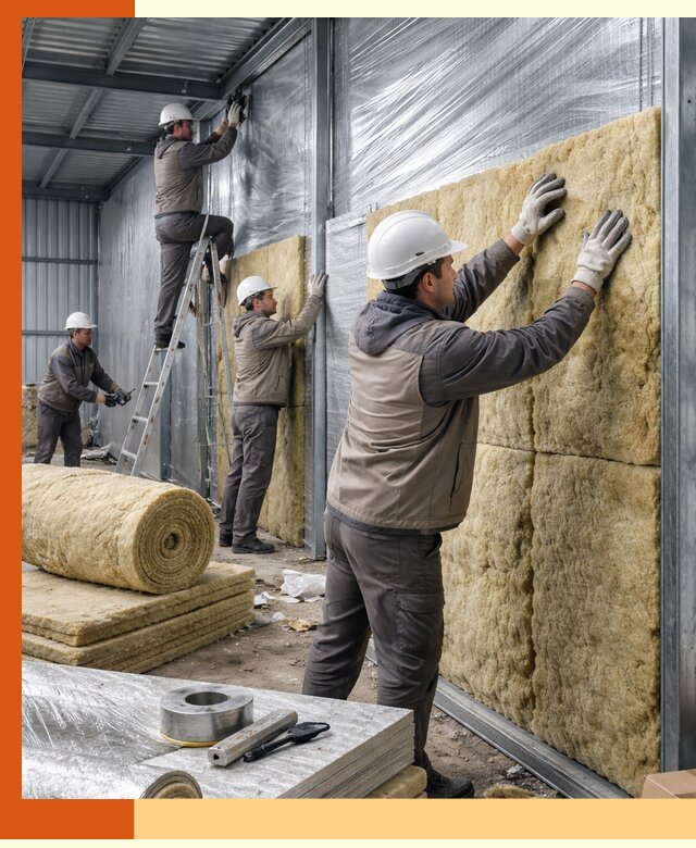 Утепление металлического склада в Сосновоборске: теплоизоляция и герметизация